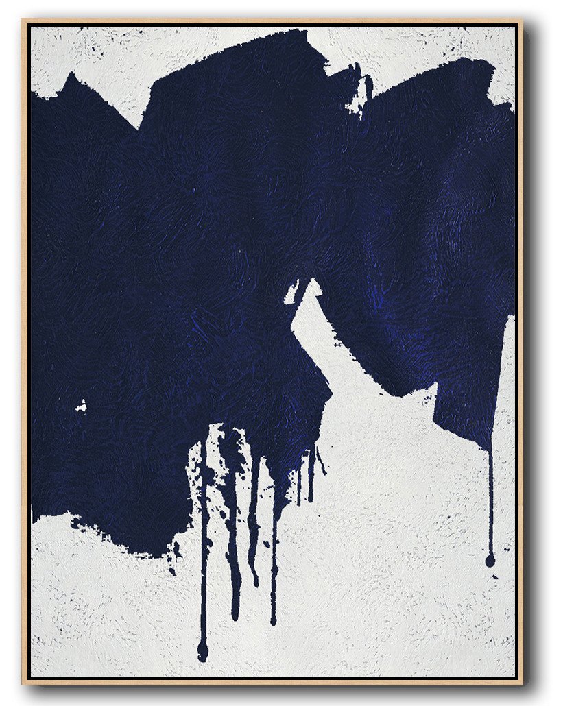 Buy Hand Painted Navy Blue Abstract Painting Online - Photos Made Into Canvas Prints Huge